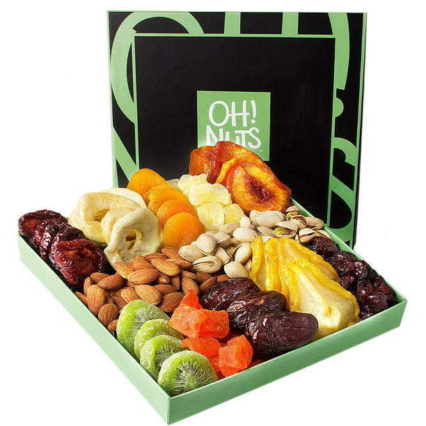 Healthy Gourmet Snack Christmas Food Holiday Nut and Dried Fruit Gift Basket
